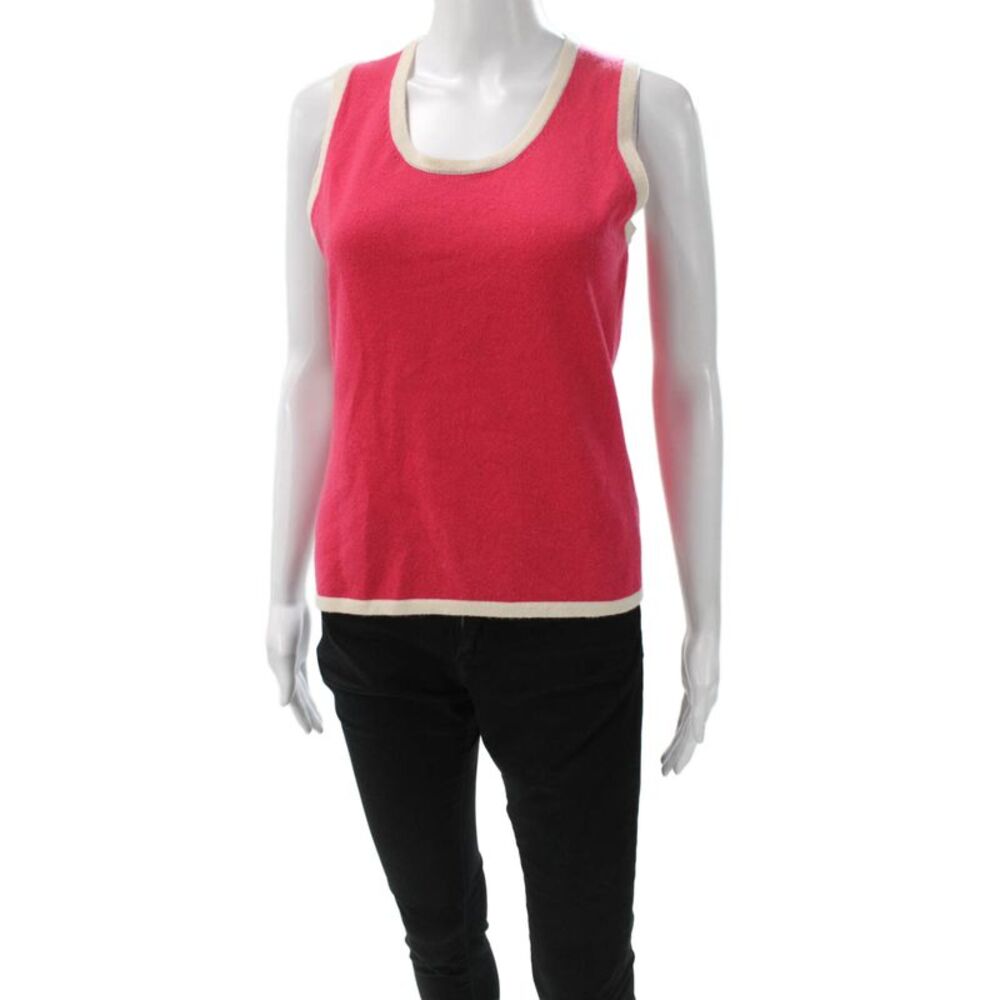 Tse Women Designer 100% Cashmere Basic Tank Red Size M